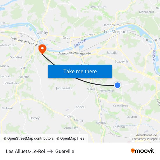 Les Alluets-Le-Roi to Guerville map
