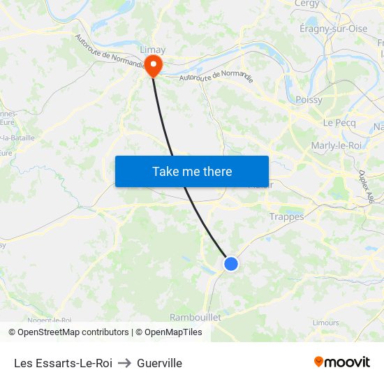 Les Essarts-Le-Roi to Guerville map