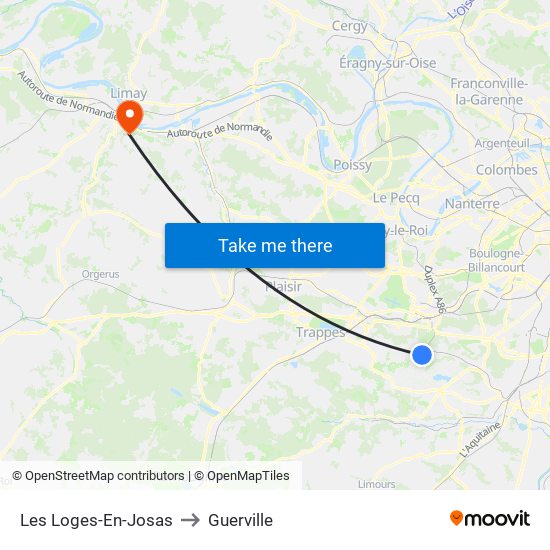 Les Loges-En-Josas to Guerville map