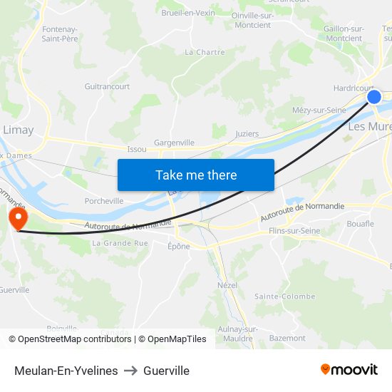 Meulan-En-Yvelines to Guerville map