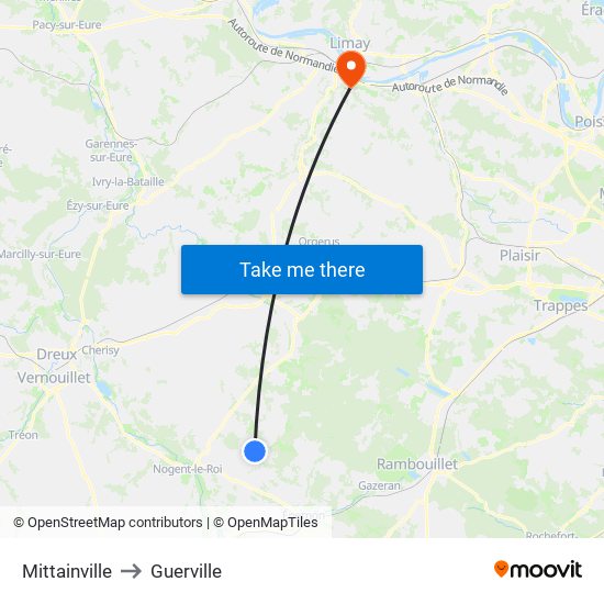 Mittainville to Guerville map