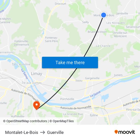 Montalet-Le-Bois to Guerville map