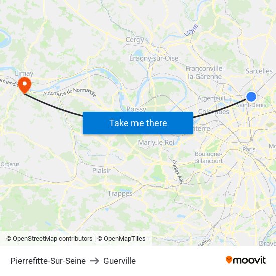 Pierrefitte-Sur-Seine to Guerville map