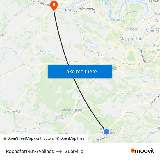 Rochefort-En-Yvelines to Guerville map