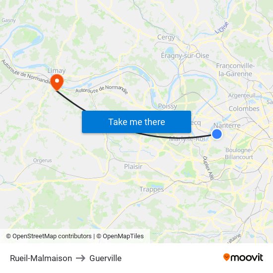 Rueil-Malmaison to Guerville map