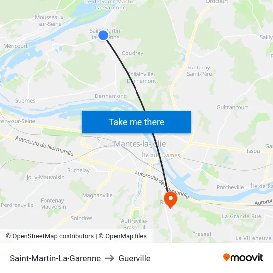 Saint-Martin-La-Garenne to Guerville map