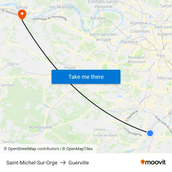 Saint-Michel-Sur-Orge to Guerville map