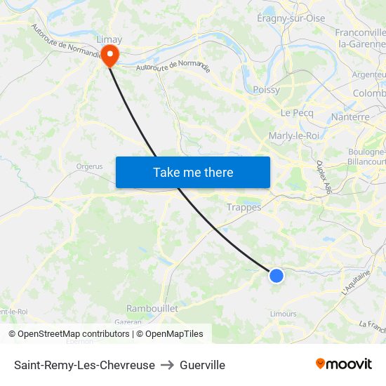 Saint-Remy-Les-Chevreuse to Guerville map