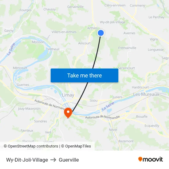 Wy-Dit-Joli-Village to Guerville map