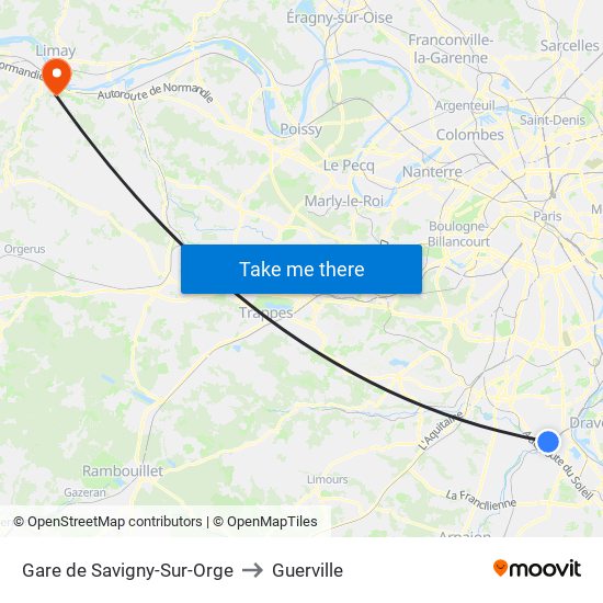 Gare de Savigny-Sur-Orge to Guerville map