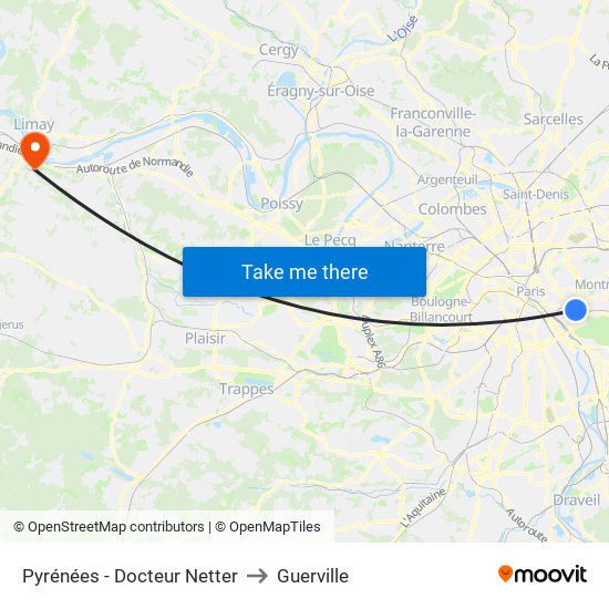 Pyrénées - Docteur Netter to Guerville map