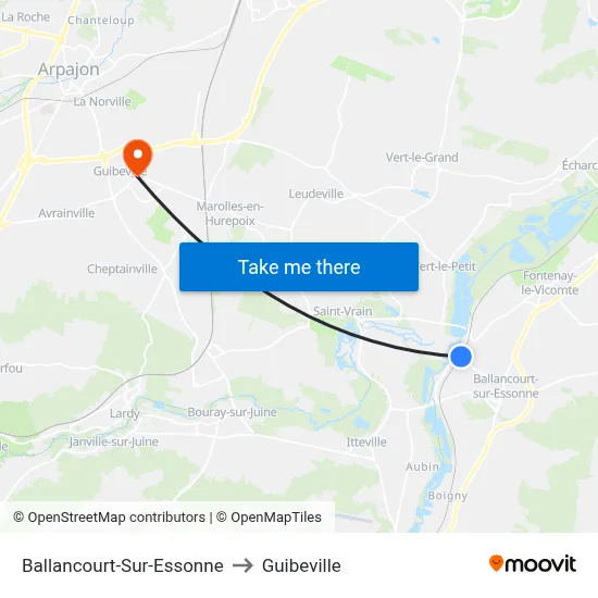 Ballancourt-Sur-Essonne to Guibeville map