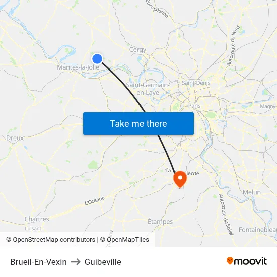 Brueil-En-Vexin to Guibeville map