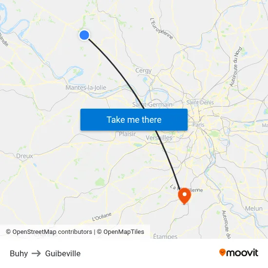 Buhy to Guibeville map