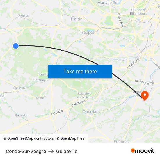 Conde-Sur-Vesgre to Guibeville map