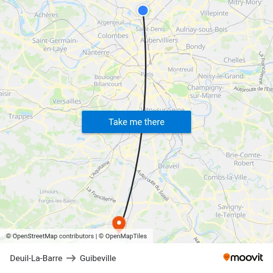 Deuil-La-Barre to Guibeville map