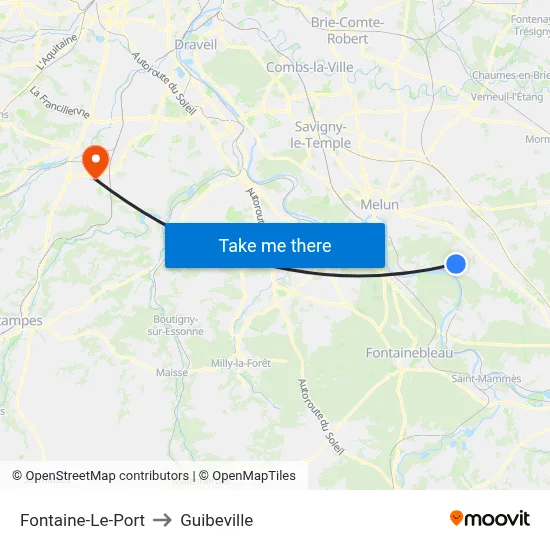 Fontaine-Le-Port to Guibeville map