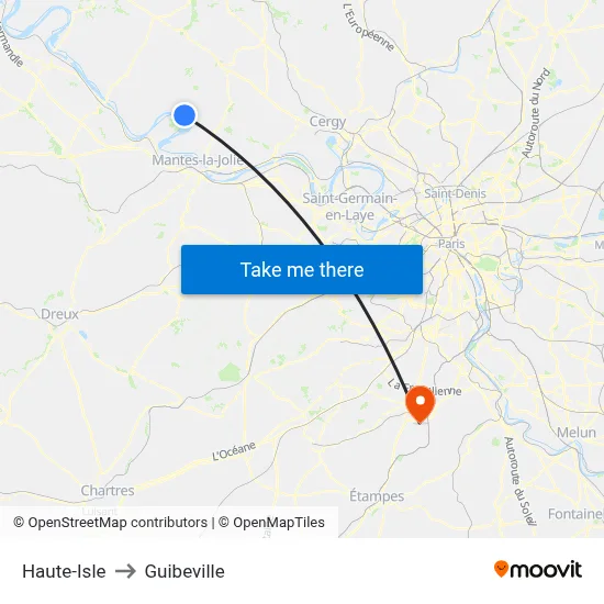 Haute-Isle to Guibeville map