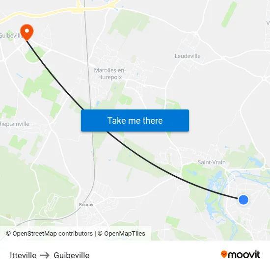 Itteville to Guibeville map