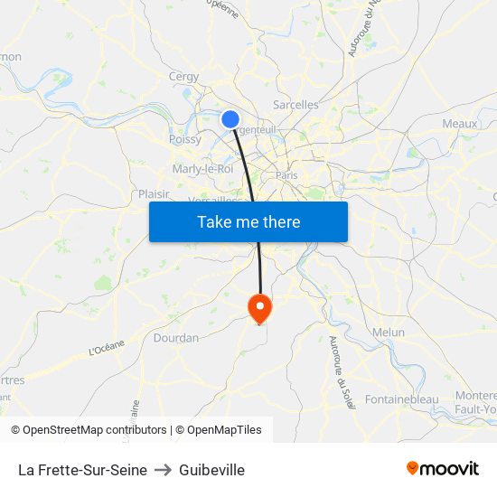 La Frette-Sur-Seine to Guibeville map