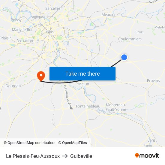 Le Plessis-Feu-Aussoux to Guibeville map