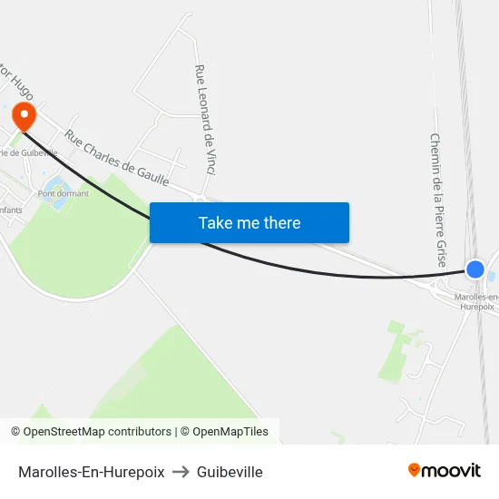 Marolles-En-Hurepoix to Guibeville map