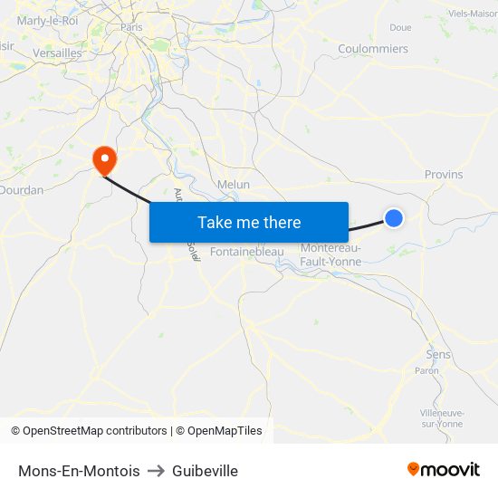 Mons-En-Montois to Guibeville map