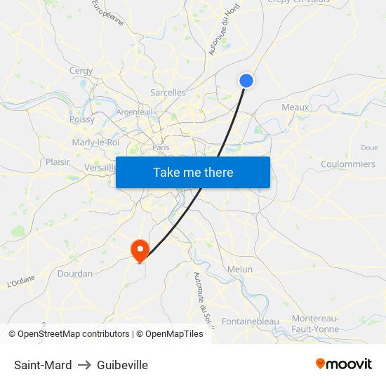 Saint-Mard to Guibeville map