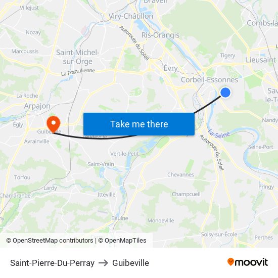 Saint-Pierre-Du-Perray to Guibeville map