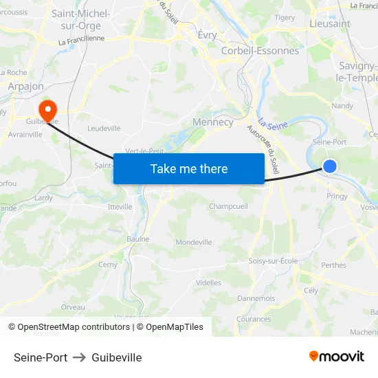 Seine-Port to Guibeville map