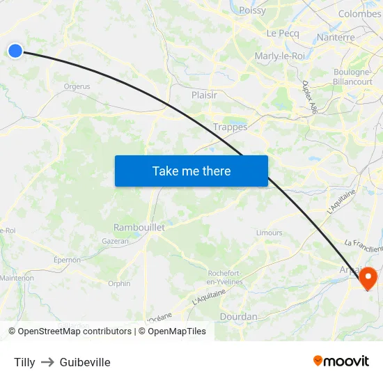 Tilly to Guibeville map