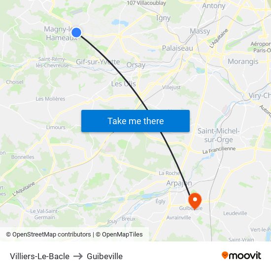 Villiers-Le-Bacle to Guibeville map