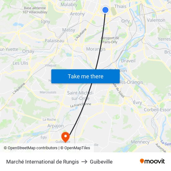 Marché International de Rungis to Guibeville map