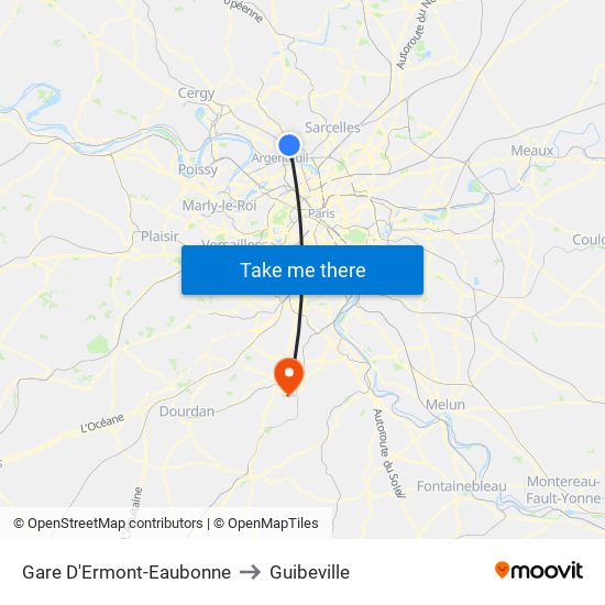 Gare D'Ermont-Eaubonne to Guibeville map