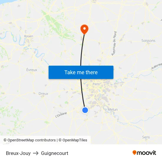 Breux-Jouy to Guignecourt map