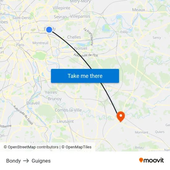 Bondy to Guignes map