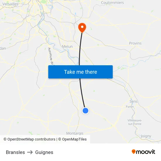 Bransles to Guignes map