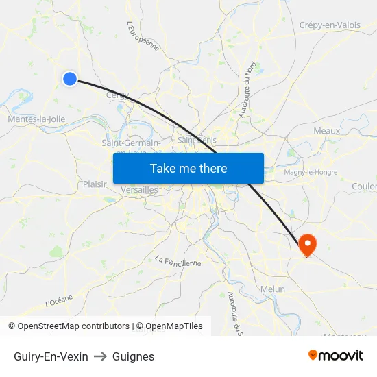 Guiry-En-Vexin to Guignes map