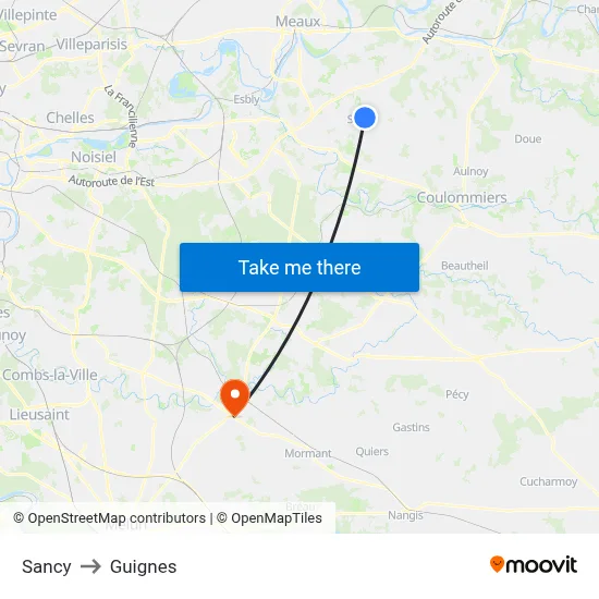 Sancy to Guignes map