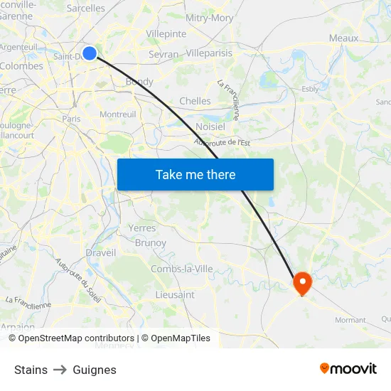 Stains to Guignes map