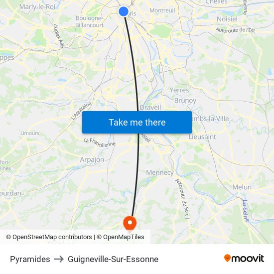 Pyramides to Guigneville-Sur-Essonne map