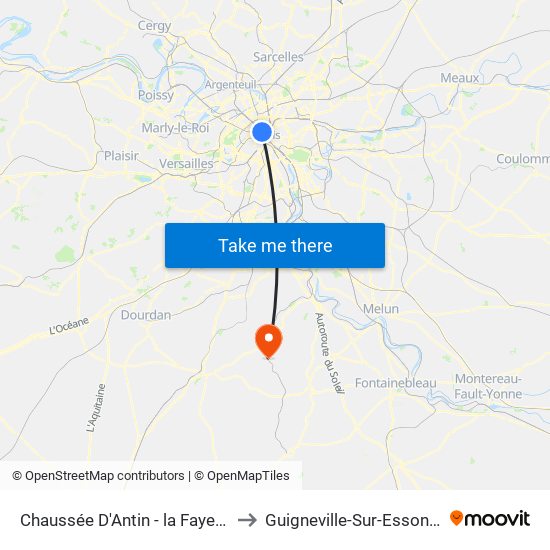 Chaussée D'Antin - la Fayette to Guigneville-Sur-Essonne map