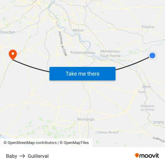 Baby to Guillerval map