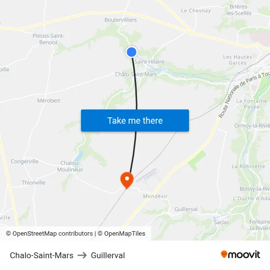 Chalo-Saint-Mars to Guillerval map