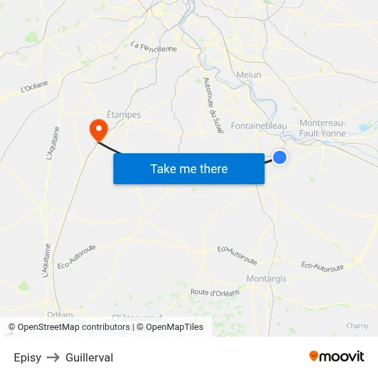Episy to Guillerval map