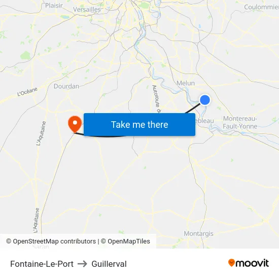 Fontaine-Le-Port to Guillerval map