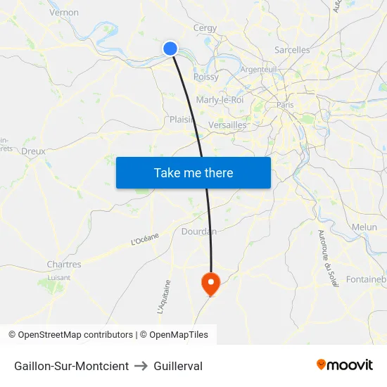 Gaillon-Sur-Montcient to Guillerval map