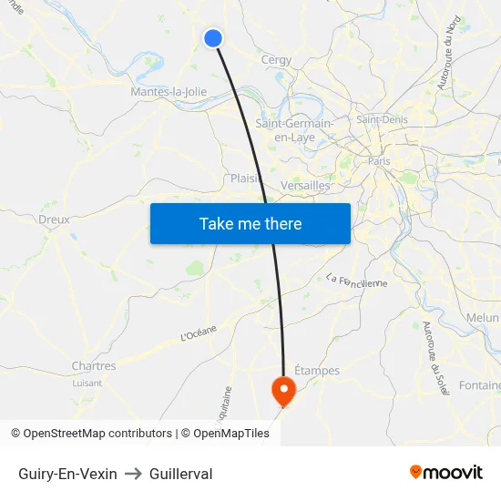 Guiry-En-Vexin to Guillerval map