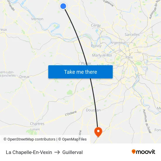 La Chapelle-En-Vexin to Guillerval map