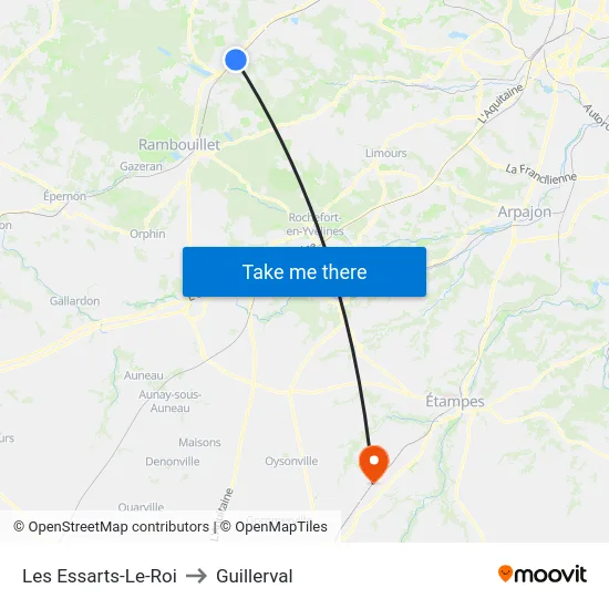 Les Essarts-Le-Roi to Guillerval map